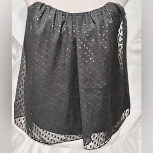 Kimchi Blue Black Sheer Polka Dot strapless top